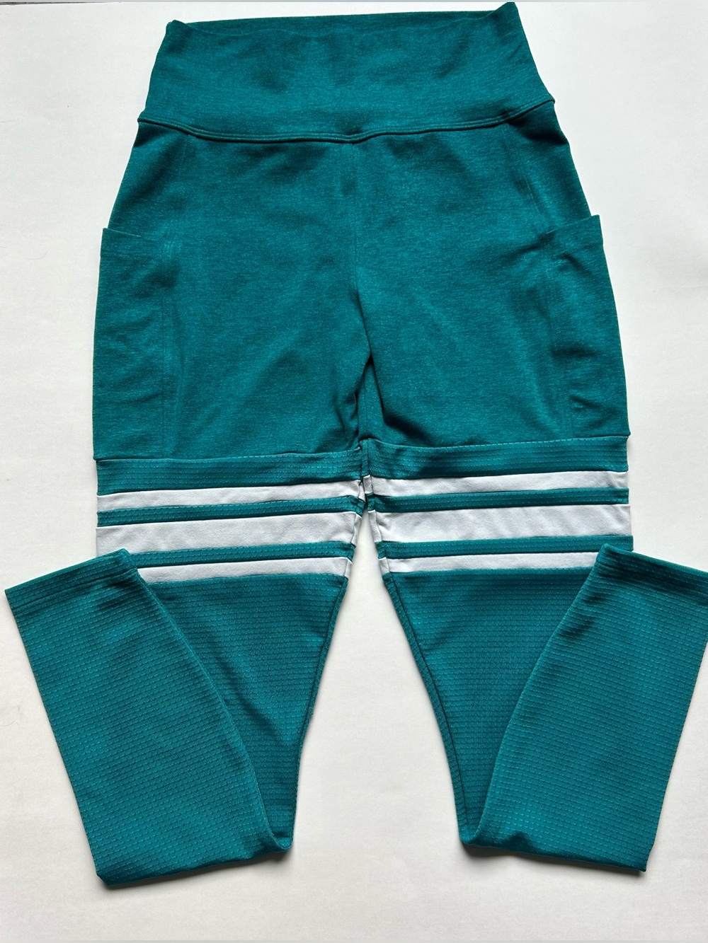 Bombshell Sportswear Thigh High Sock Leggings — Turquoise, Size M